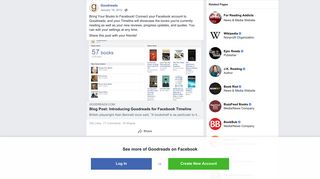 Goodreads - Bring Your Books to Facebook! Connect your ...