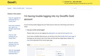 I'm having trouble logging into my GoodRx Gold account – Support