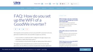 FAQ: How do you set up the WIFI of a GoodWe inverter? - Libra Energy