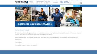 Complete Your Registration | Goodwill Industries International, Inc.