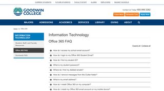 Office 365 FAQ | Goodwin College