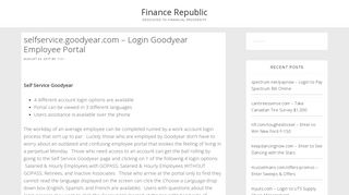 selfservice.goodyear.com - Login Goodyear Employee Portal ...