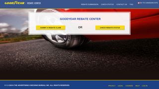 Goodyear Tire Rebate webpage