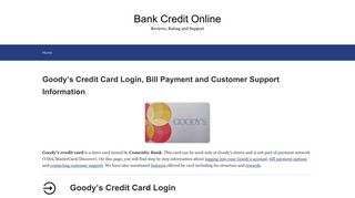 Goody's Credit Card Login, Bill Payment and Customer Support ...