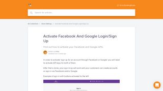 Activate Facebook And Google Login/Sign Up | BookingKoala Help ...