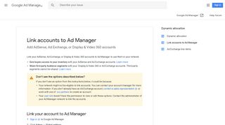 Link accounts to Ad Manager - Google Ad Manager Help