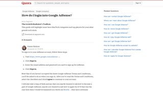 How to login into Google AdSense - Quora