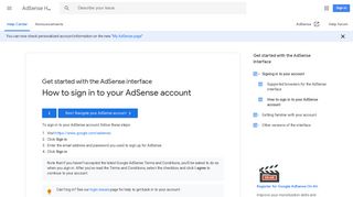 How to sign in to your AdSense account - Google Support
