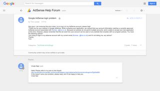 Google AdSense login problem - Google Product Forums