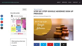 Step by step Google Adsense Sign Up Process | Authoritative ...