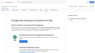 Google Ads training on Academy for Ads - Google Ads Help