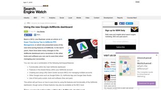 Using the new Google AdWords dashboard - Search Engine Watch ...
