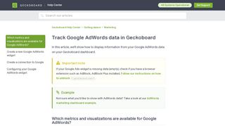 Track Google AdWords data in Geckoboard – Geckoboard Help Center
