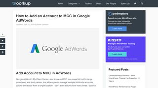 How to Add an Account to MCC in Google AdWords - Woorkup