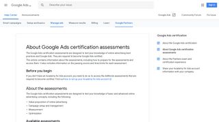 About Google Ads certification assessments - Google Ads Help
