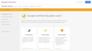 Certified Educator Level 1 - Google for Education: Teacher Center