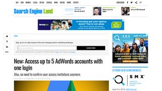 New: Access up to 5 AdWords accounts with one login - Search ...