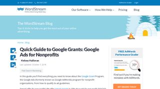 Quick Guide to Google Grants: Google AdWords for Nonprofits