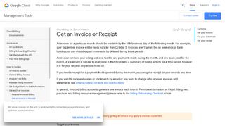 Get an Invoice or Receipt | Cloud Billing Documentation | Google Cloud