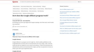 How does the Google affiliate program work? - Quora