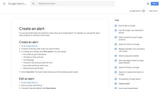 Create an alert - Google Search Help - Google Support