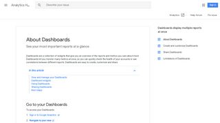 About Dashboards - Analytics Help - Google Support
