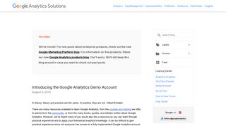 Introducing the Google Analytics Demo Account