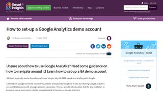 How to set-up a Google Analytics demo account | Smart Insights