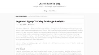 Login and Signup Tracking for Google Analytics - Charles Farina's Blog