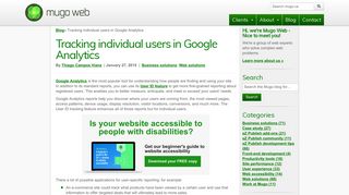 Tracking individual users in Google Analytics | Mugo Web | eZ Publish ...