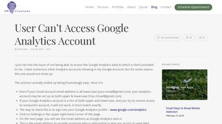 User Can't Access Google Analytics Account | EPR Creations