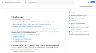 Initial setup - Google Marketing Platform Help - Google Support