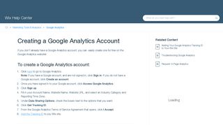 Creating a Google Analytics Account | Help Center | Wix.com