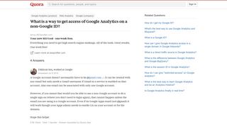What is a way to get access of Google Analytics on a non-Google ID ...