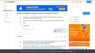 Access Google Analytics without Google Account - Stack Overflow