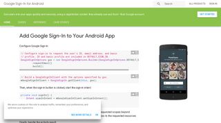 Google Sign-In for Android | Google Developers
