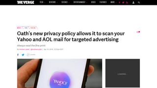 Oath's new privacy policy allows it to scan your Yahoo and AOL mail ...