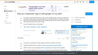 How do i implement 'sign in with google' on my site? - Stack Overflow