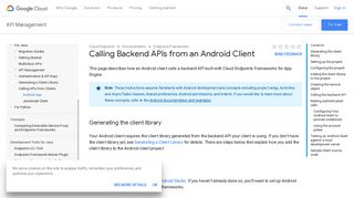 Calling Backend APIs from an Android Client - Google Cloud