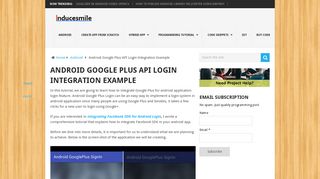 Android Google Plus API Login Integration Example - InduceSmile