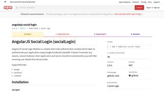 angularjs-social-login - npm