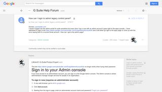 How can I login to admin legacy control panel? - Google Product Forums