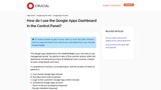 How do I use the Google Apps Dashboard in the Control Panel ...