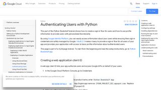 Authenticating Users with Python | Python | Google Cloud