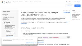 Authenticating users with Java for the App Engine ... - Google Cloud