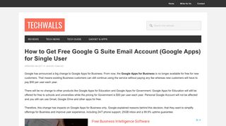 How to Get Free Google G Suite Email Account (Google Apps) for ...