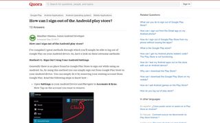 How to sign out of the Android play store - Quora