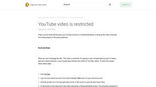 YouTube video is restricted – Edpuzzle Help Center