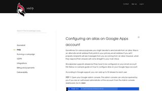 Configuring an alias on Google Apps account - Help Woodpecker.co