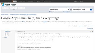 Google Apps Email help, tried everything! - webOS Nation Forums